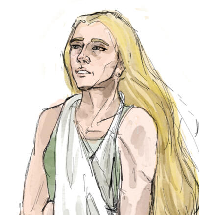 Watercolour, waist up